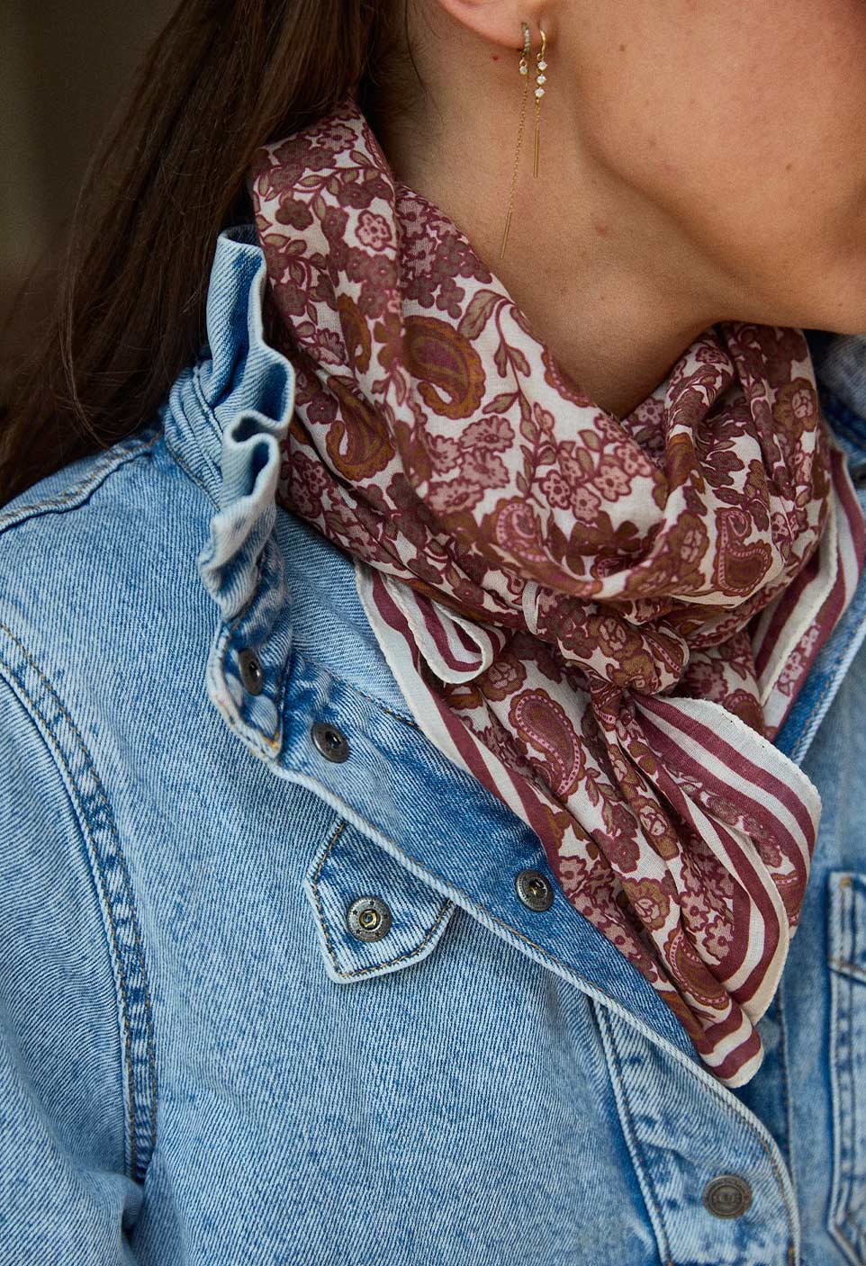 Foulard en voile de coton Arabesque