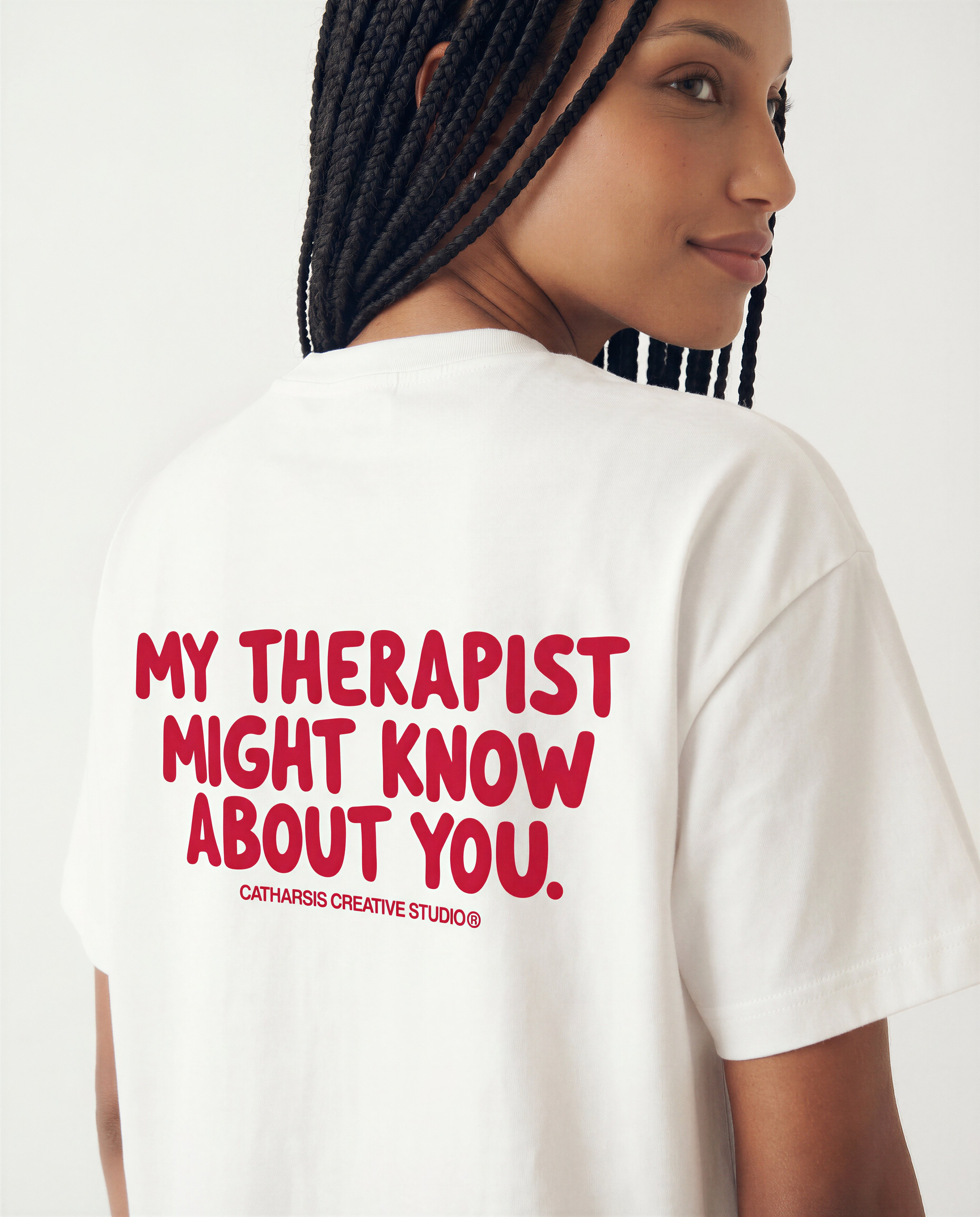 My Therapist Might Know About You Crop fit Coton Bio – Catharsis