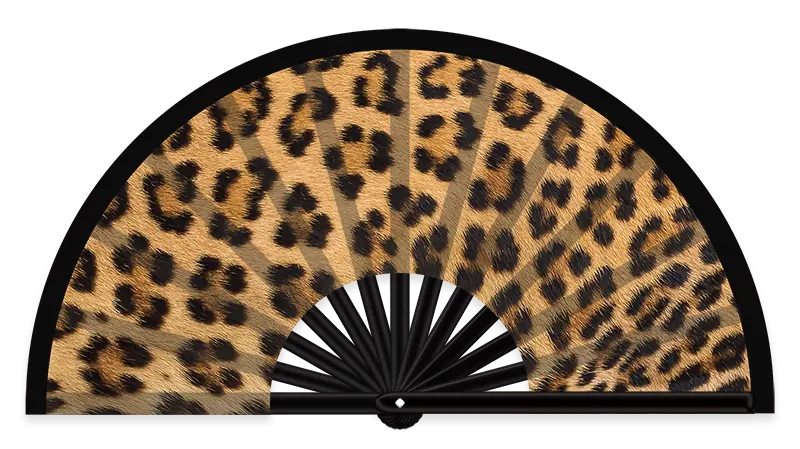 Eventail XL - imprimé léopard