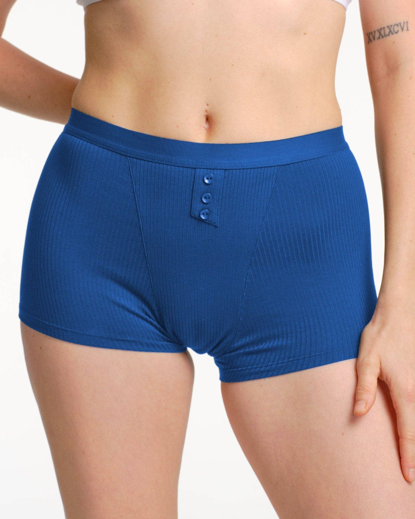 Boxer menstruel côtelé – Flux très abondant – Moodz - Baume Shop