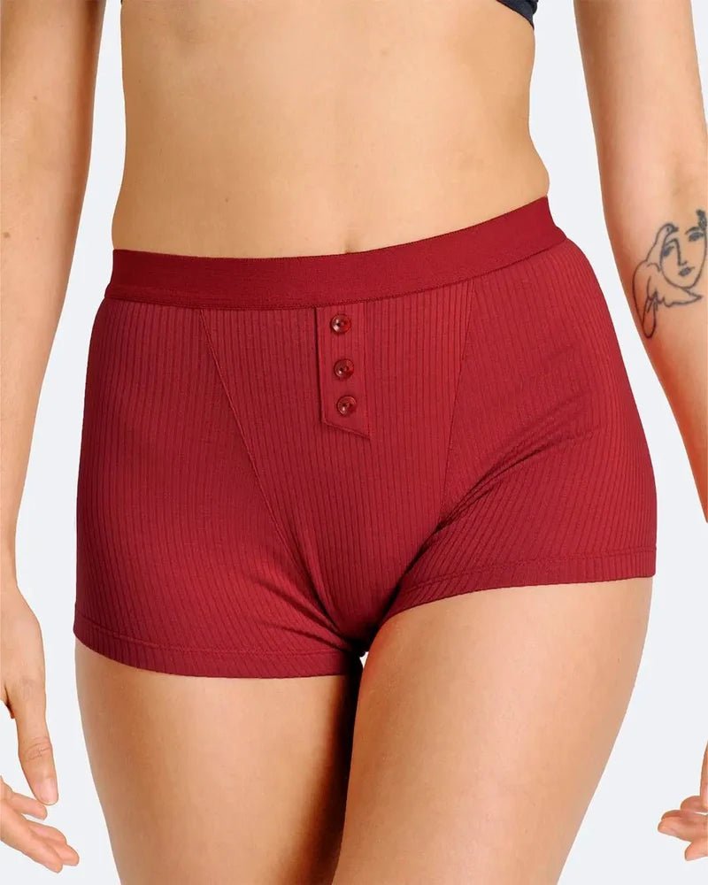 Boxer menstruel côtelé – Flux très abondant – Moodz - Baume Shop