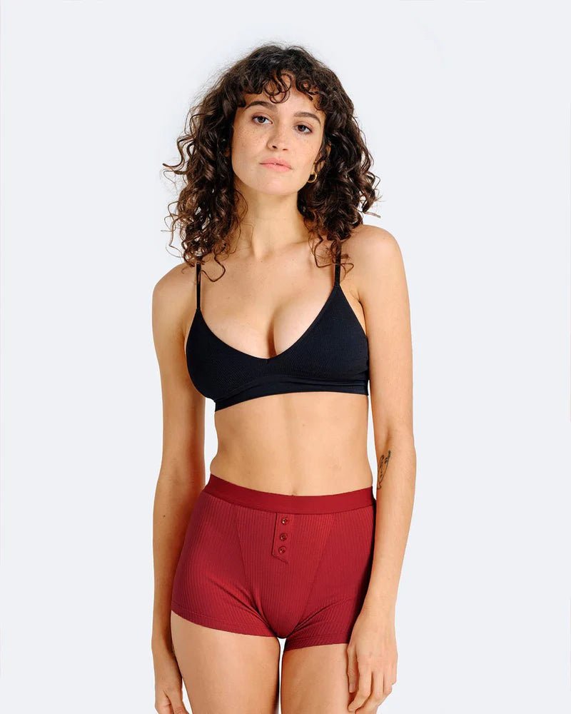 Boxer menstruel côtelé – Flux très abondant – Moodz - Baume Shop