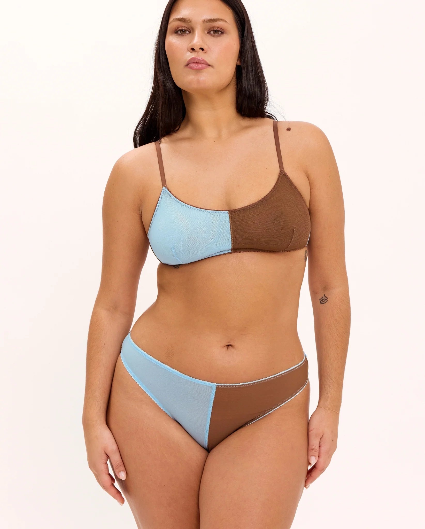 Bralette scoop en maille bicolore - sans armatures - Baume Shop