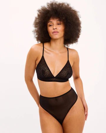Bralette triangle noir léopard - Baume Shop