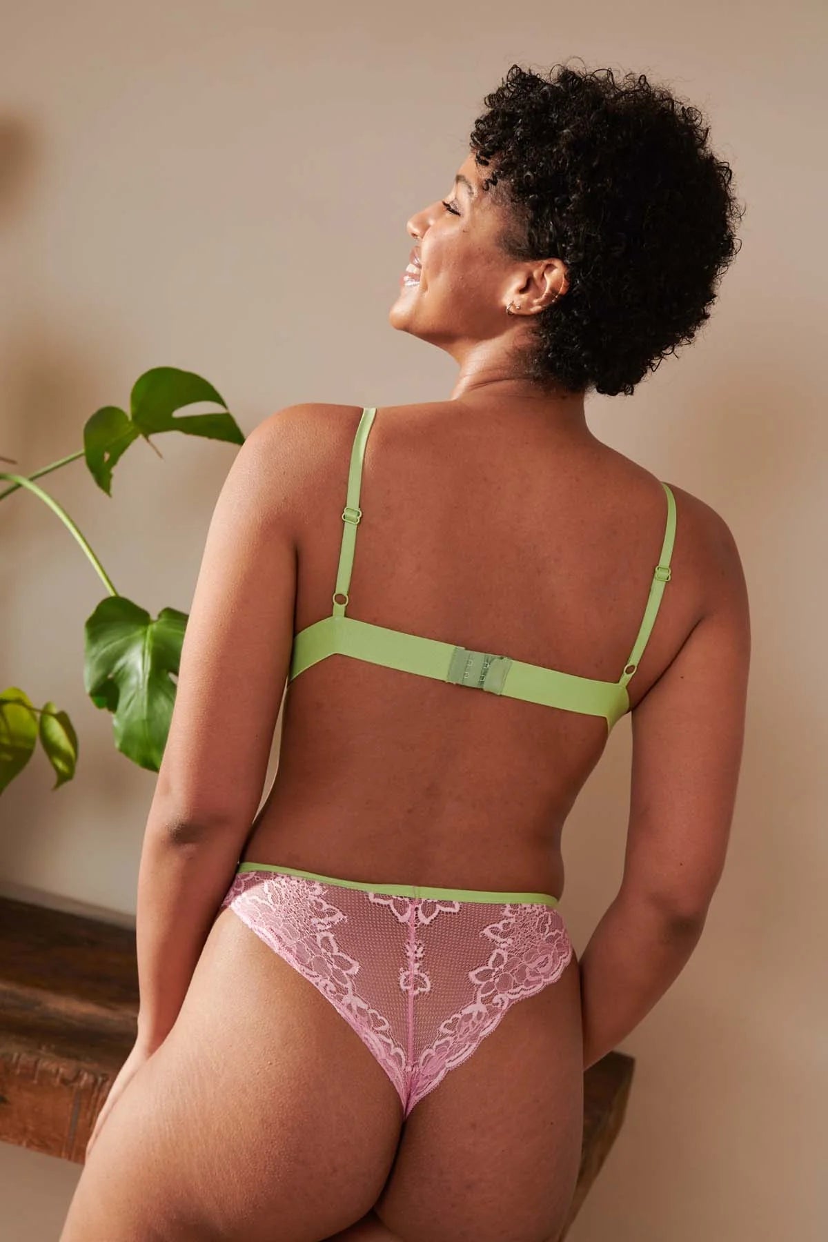 Brassière Bi - matière Lyocell & Dentelle Confettis Campagne – We Are Jolies - Baume Shop