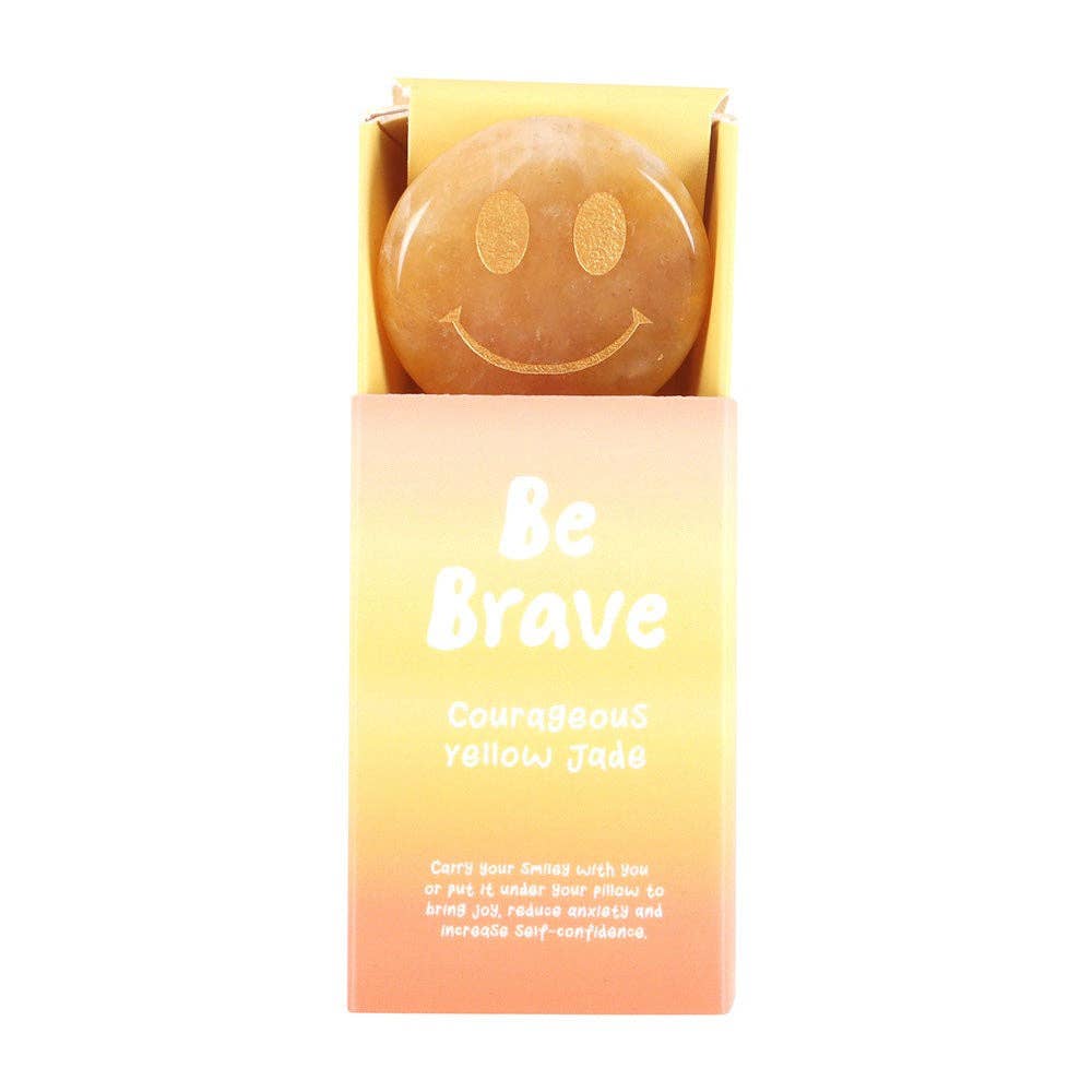 Cristal Be Brave en jade jaune Happy Face - Baume Shop