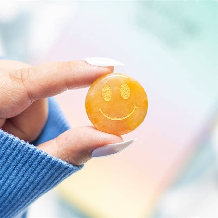 Cristal Be Brave en jade jaune Happy Face - Baume Shop