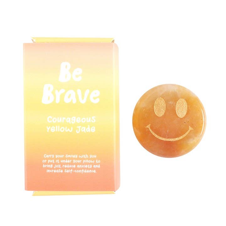 Cristal Be Brave en jade jaune Happy Face - Baume Shop