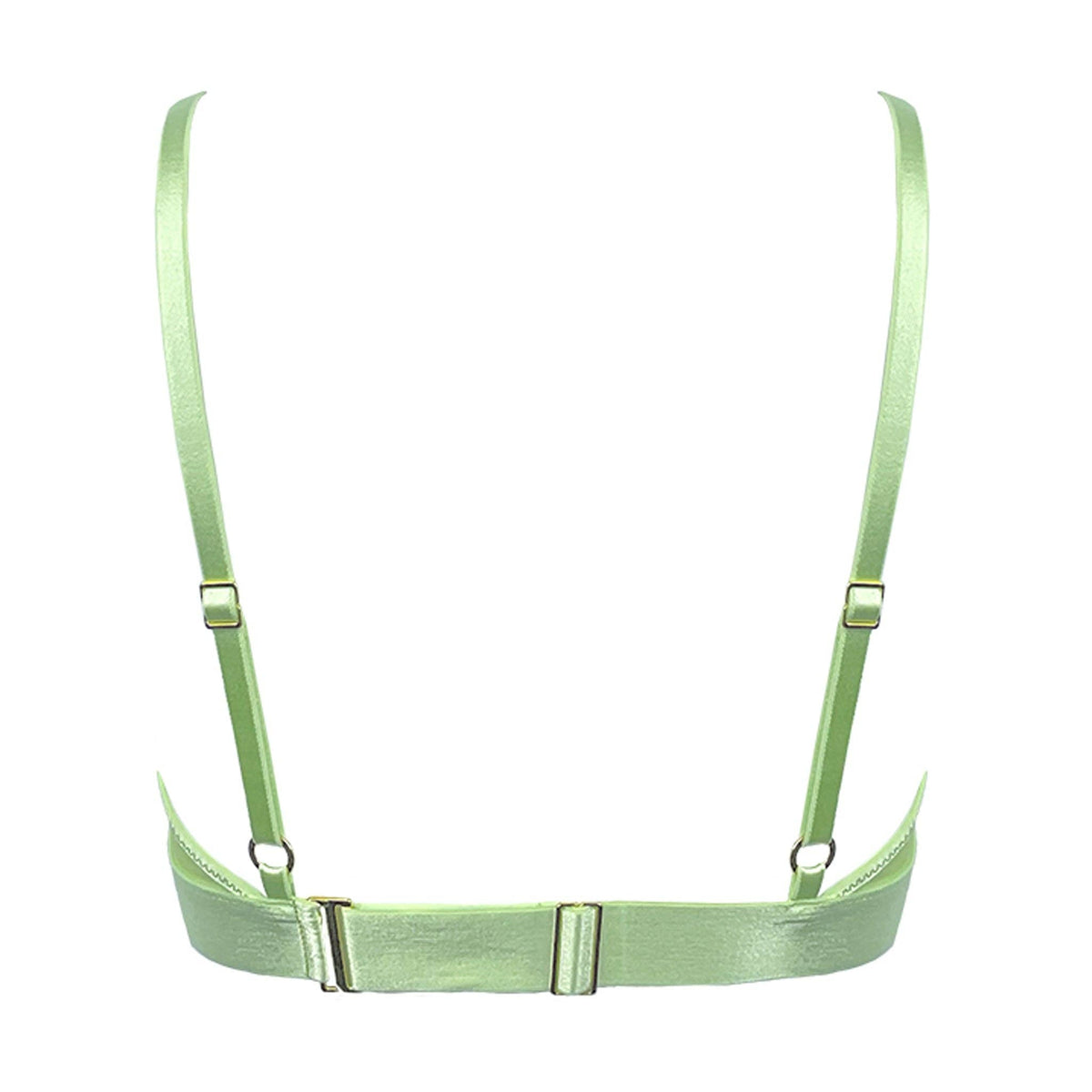 Disco Deco Triangle Bralette – Bralette brodée graphique vert lime – Somewhere Never - Baume Shop