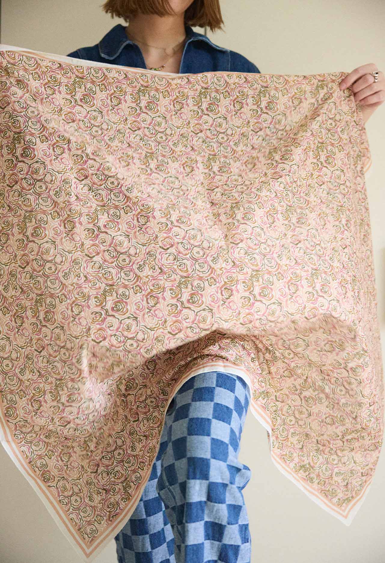 Foulard en coton Portofino Rose - Baume Shop