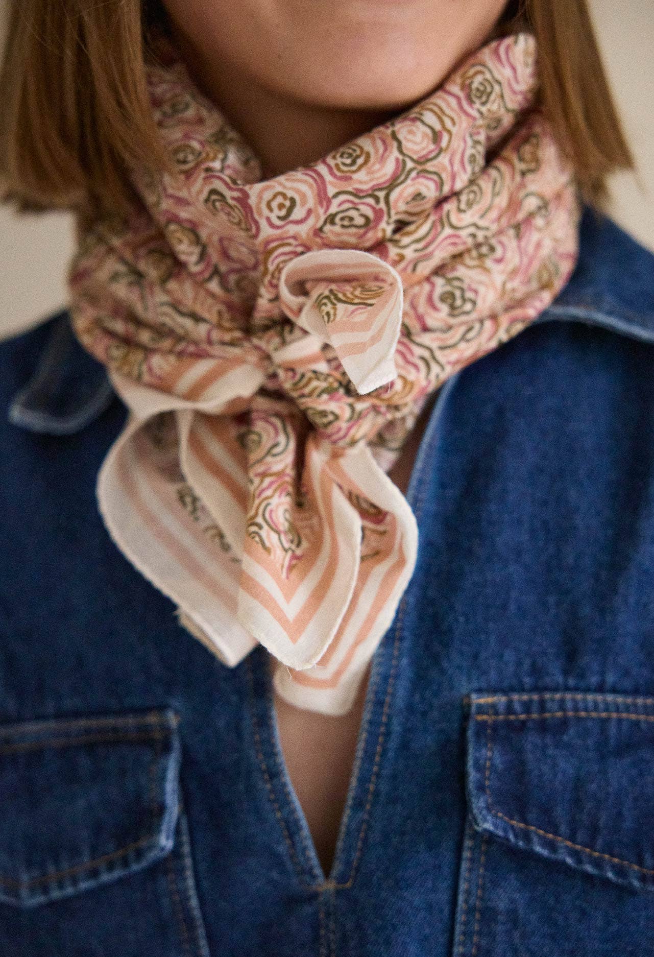 Foulard en coton Portofino Rose - Baume Shop