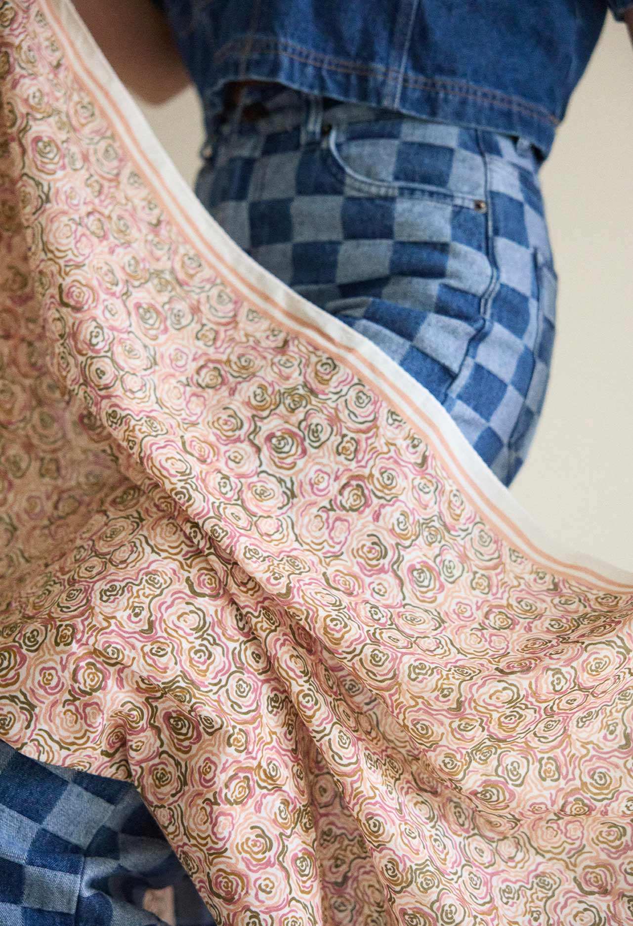 Foulard en coton Portofino Rose - Baume Shop
