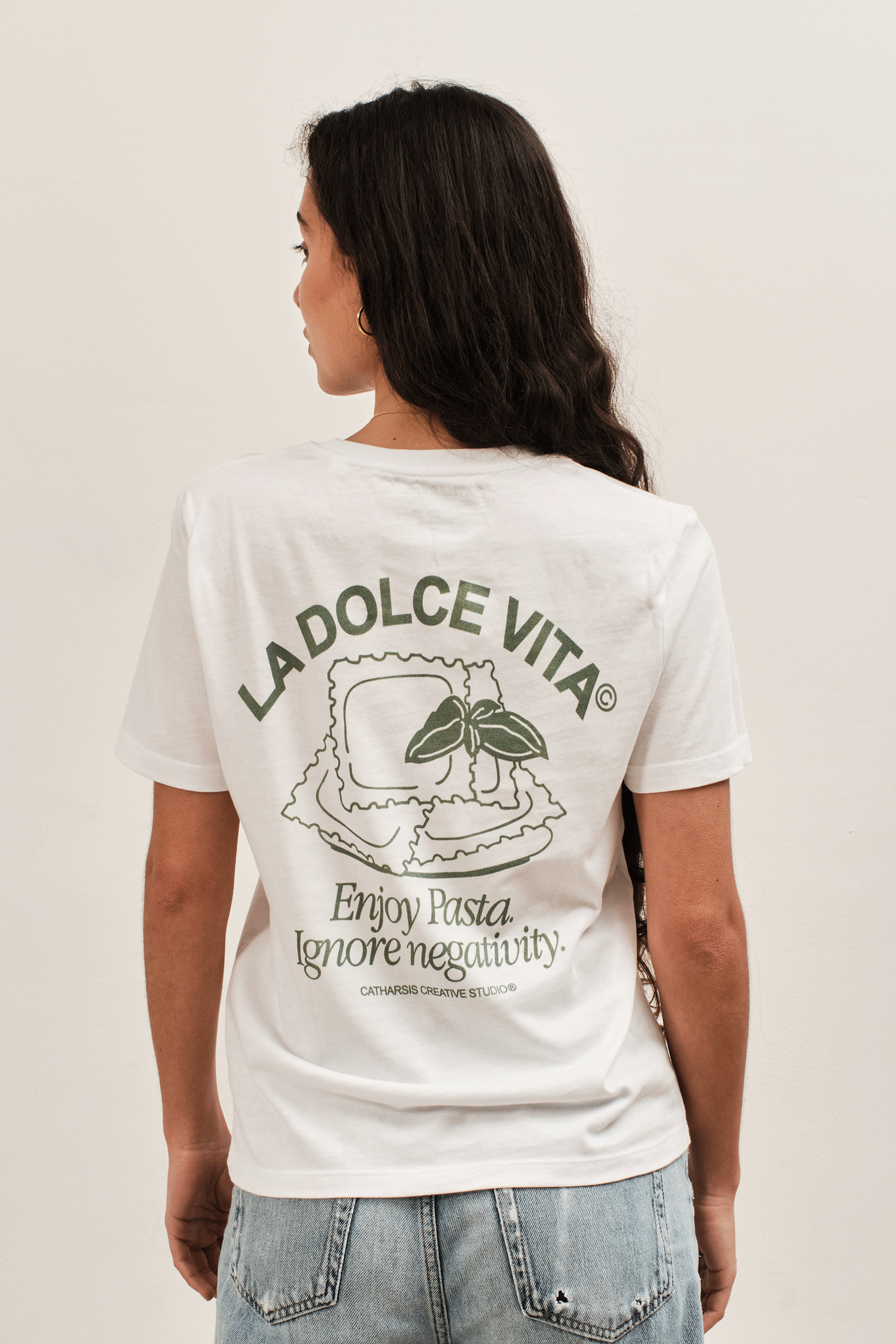 La Dolce Vita Crop Top Coton Bio Sérigraphié – Catharsis - Baume Shop