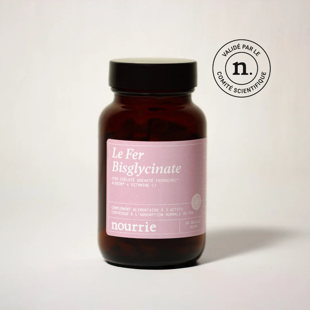 Fer Bisglycinate + Vitamine C – 60 gélules – Nourrie
