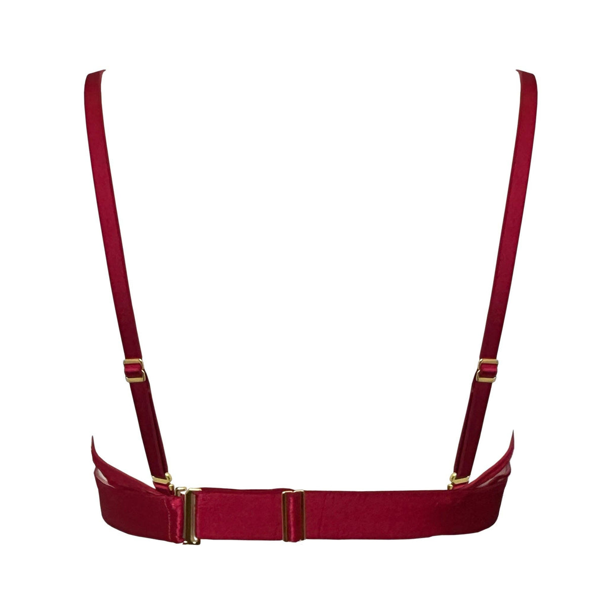 Making Waves Triangle Bralette – Bralette brodée rouge high apex – Somewhere Never - Baume Shop