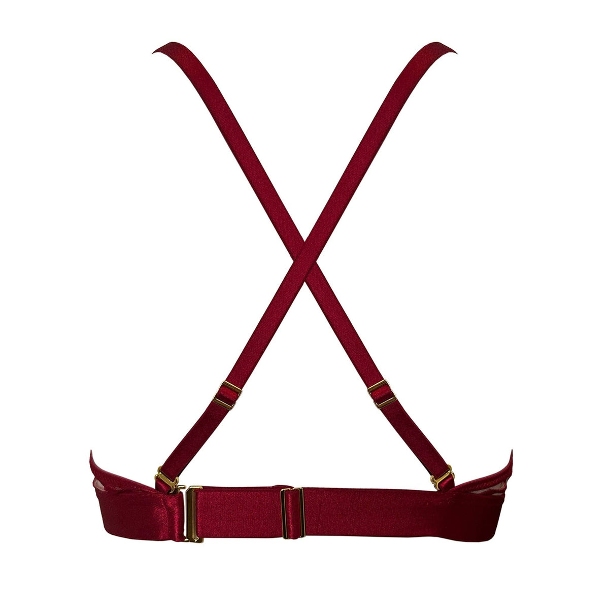 Making Waves Triangle Bralette – Bralette brodée rouge high apex – Somewhere Never - Baume Shop