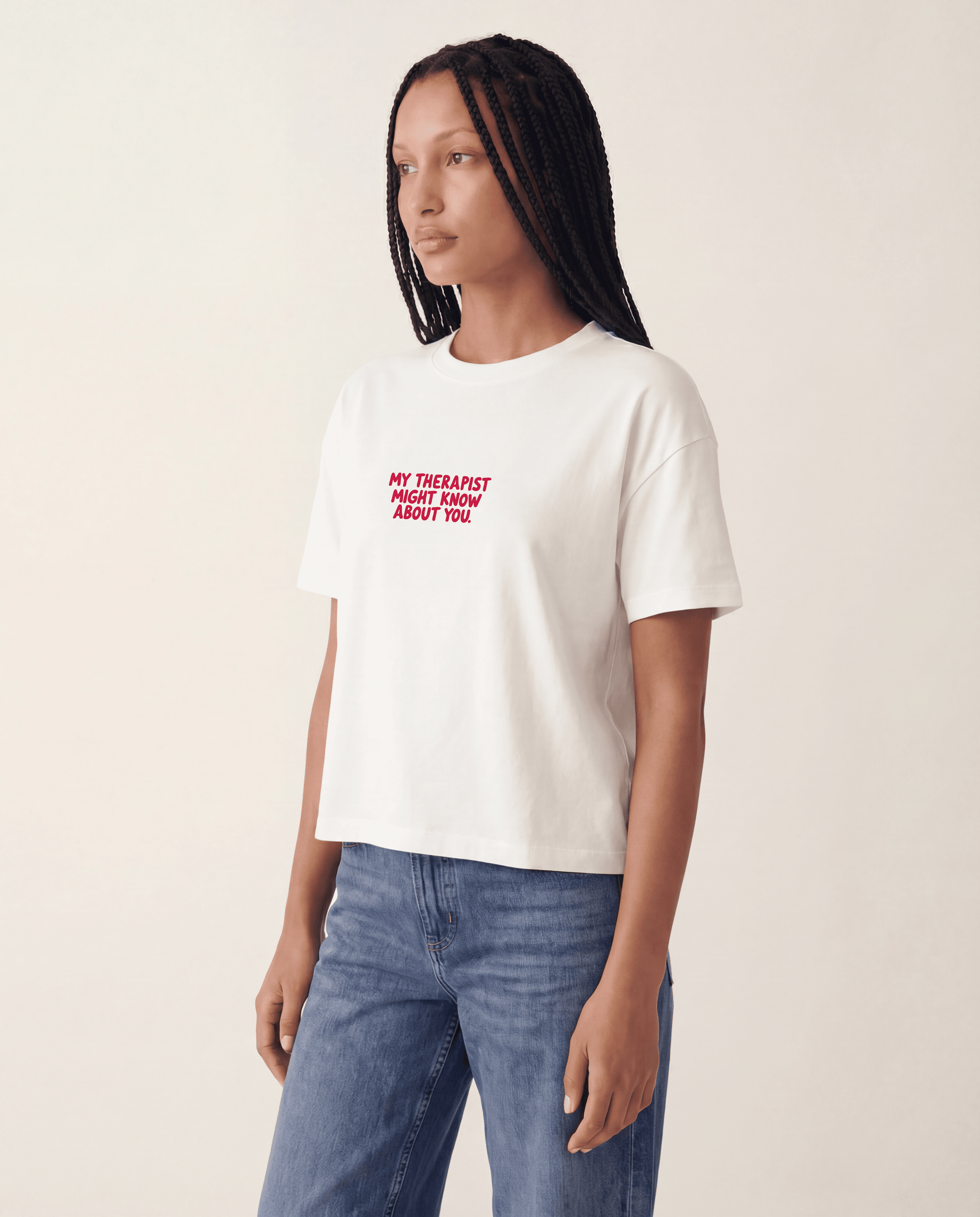 My Therapist Might Know About You Crop fit Coton Bio – Catharsis - Baume Shop