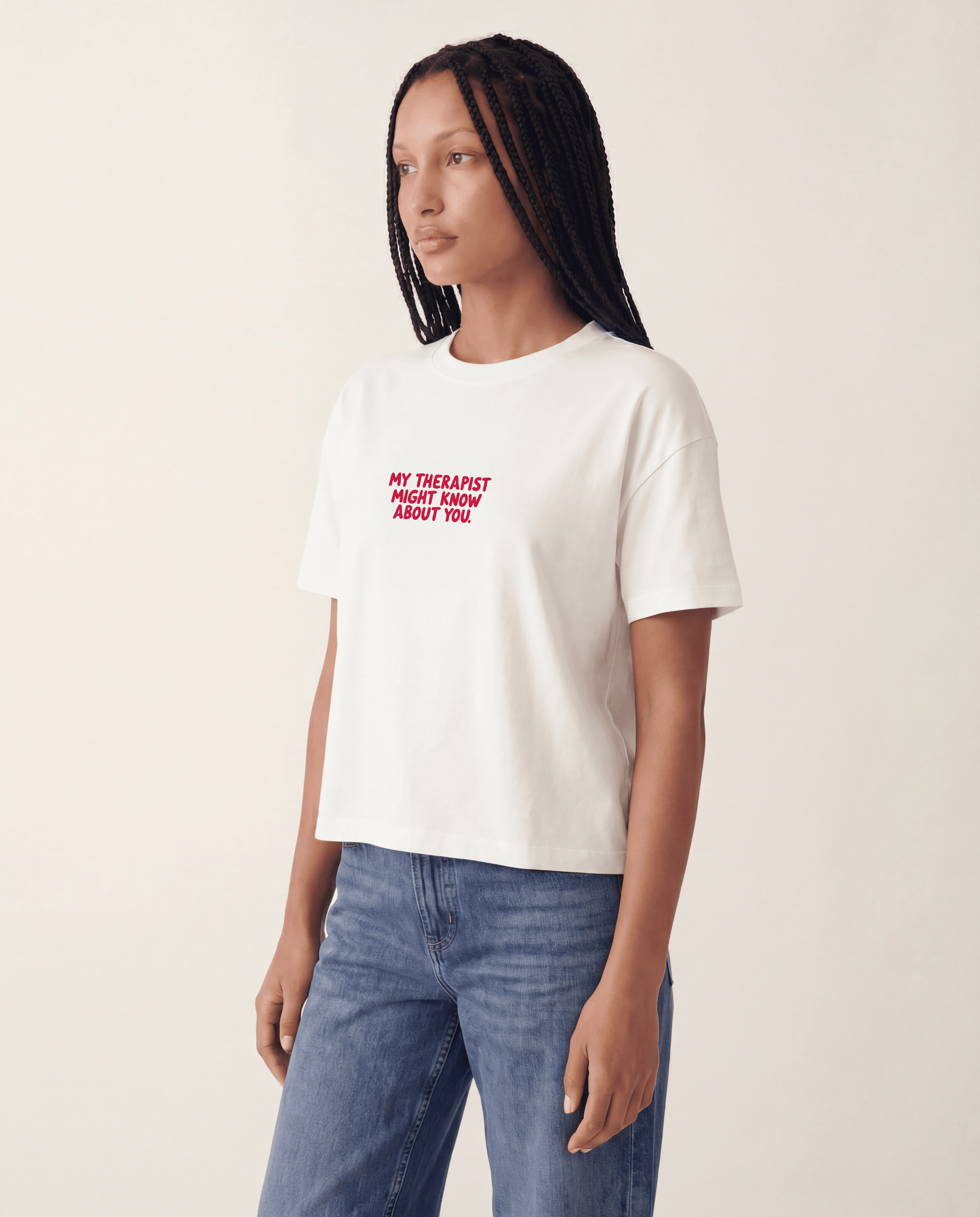 My Therapist Might Know About You Crop fit Coton Bio – Catharsis - Baume Shop