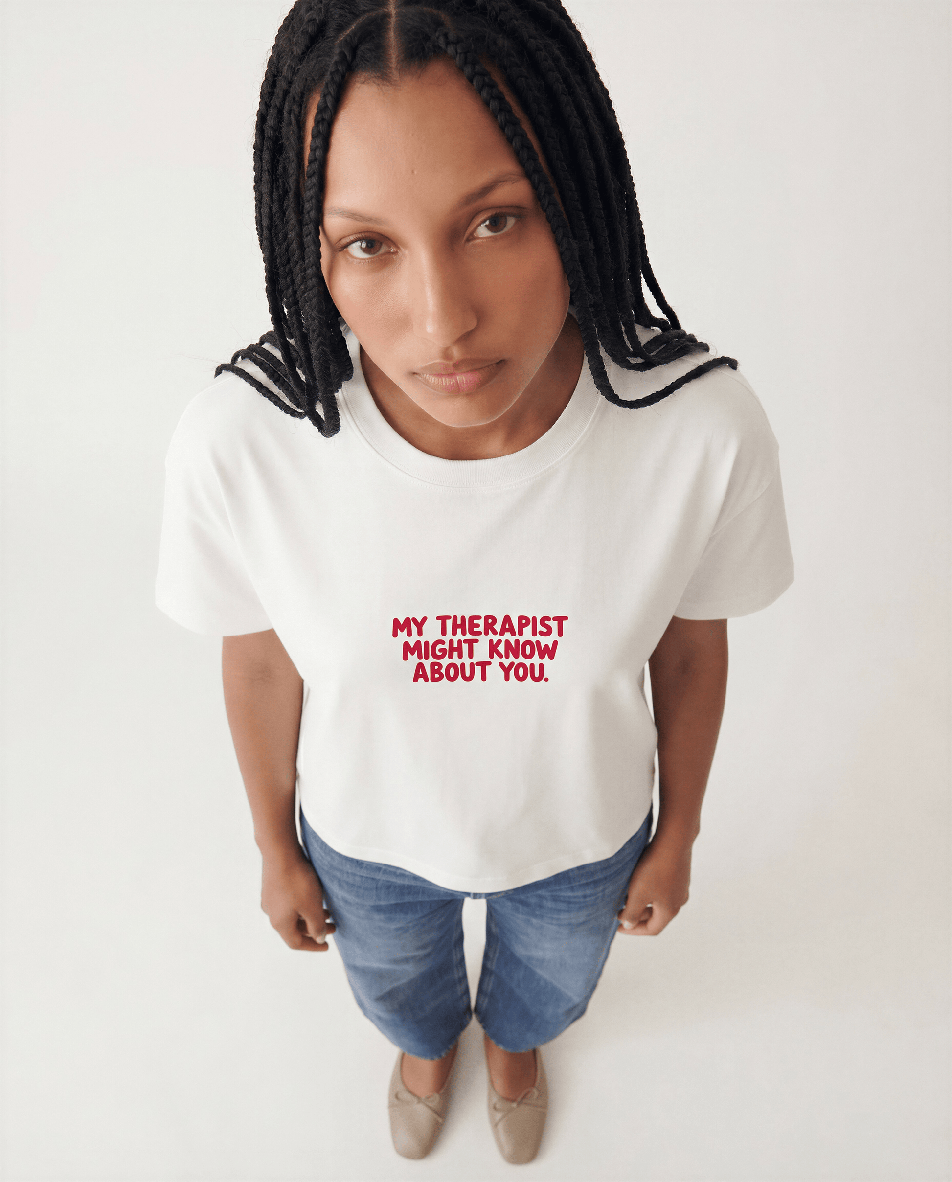 My Therapist Might Know About You Crop fit Coton Bio – Catharsis - Baume Shop