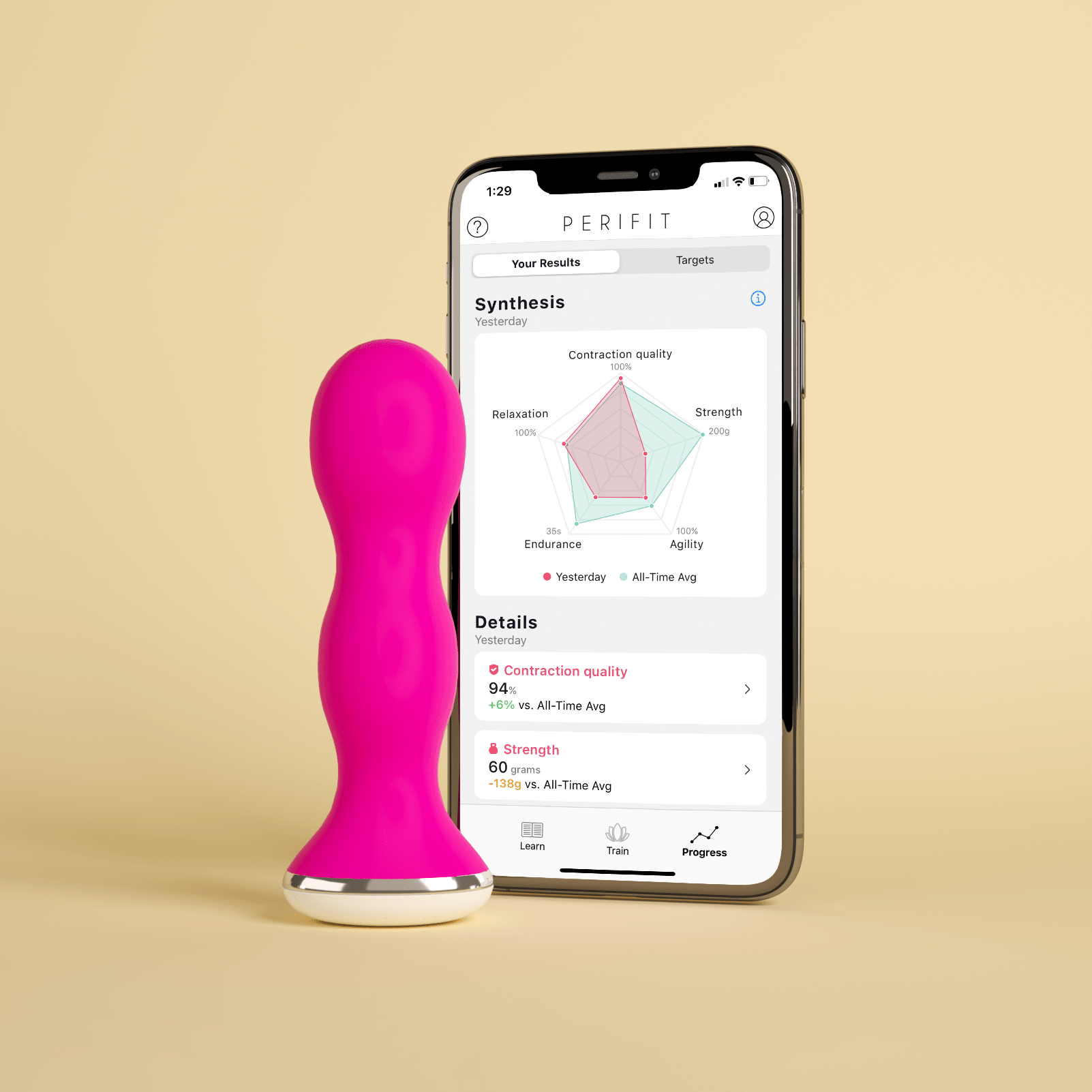 PERIFIT - Appareil d'entraînement de Kegel - Entraîneur du plancher pelvien avec application - Baume Shop