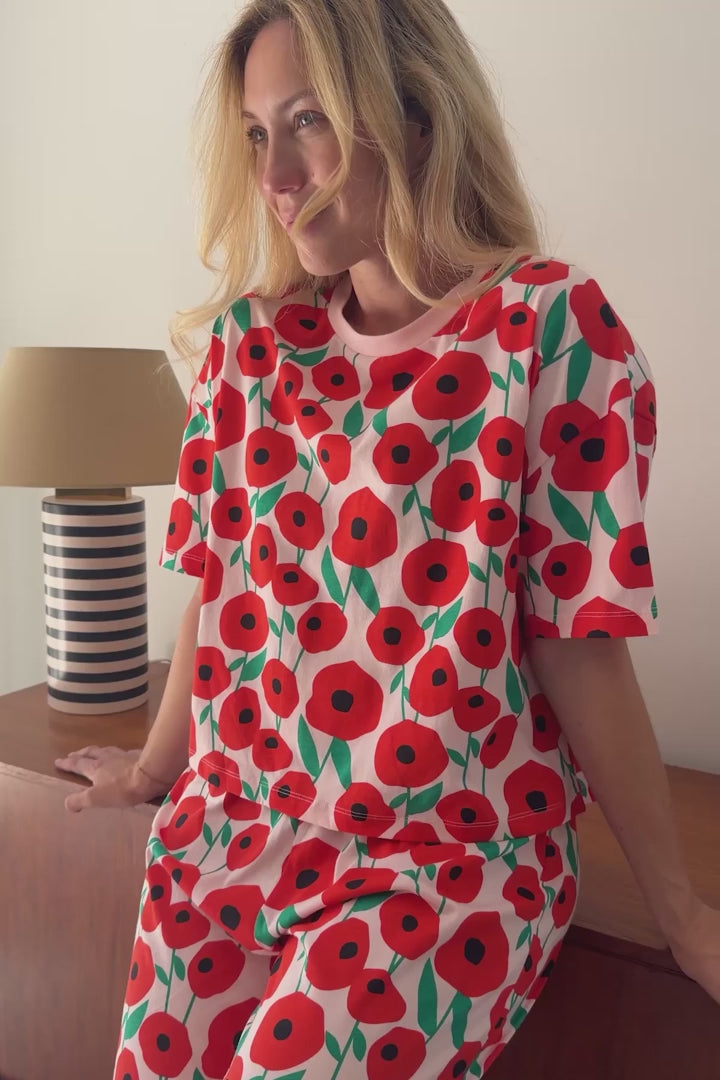 Charger la vidéo : Pyjama Long Coton Bio Love bird pink – We Are Jolies