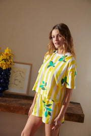 Pyjama Coton Bio Citrons Rayures Jaunes – We Are Jolies - Baume Shop