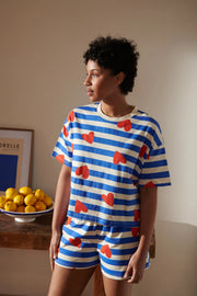 Pyjama Court Coton Bio Marinière Cœurs – We Are Jolies - Baume Shop