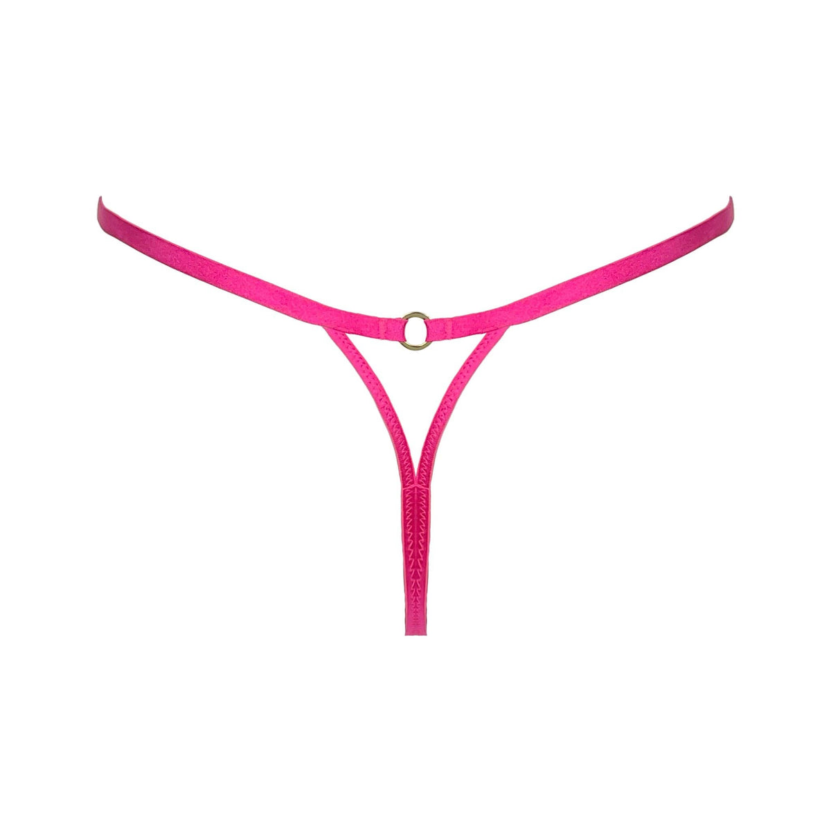 Running Wild String – String brodé rayures rose & or – Somewhere Never - Baume Shop