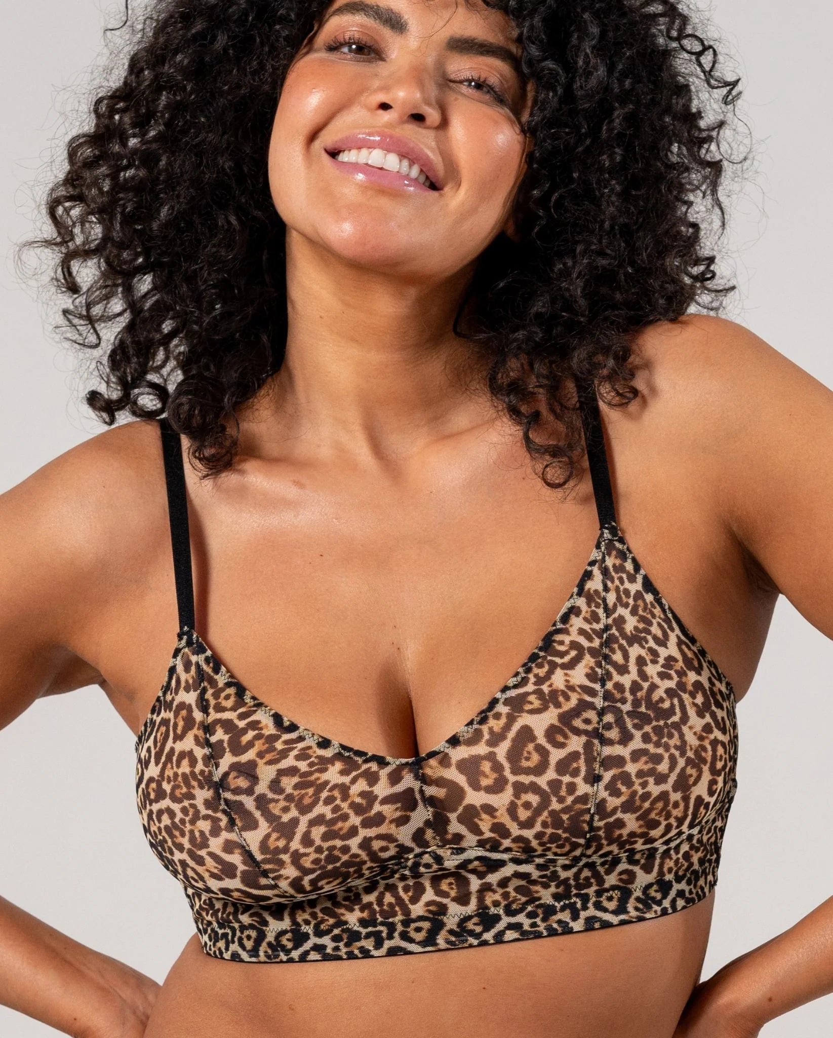 Soutien - gorge balconette en maille léopard— sans armatures - Baume Shop