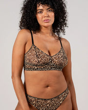 Soutien - gorge balconette en maille léopard— sans armatures - Baume Shop