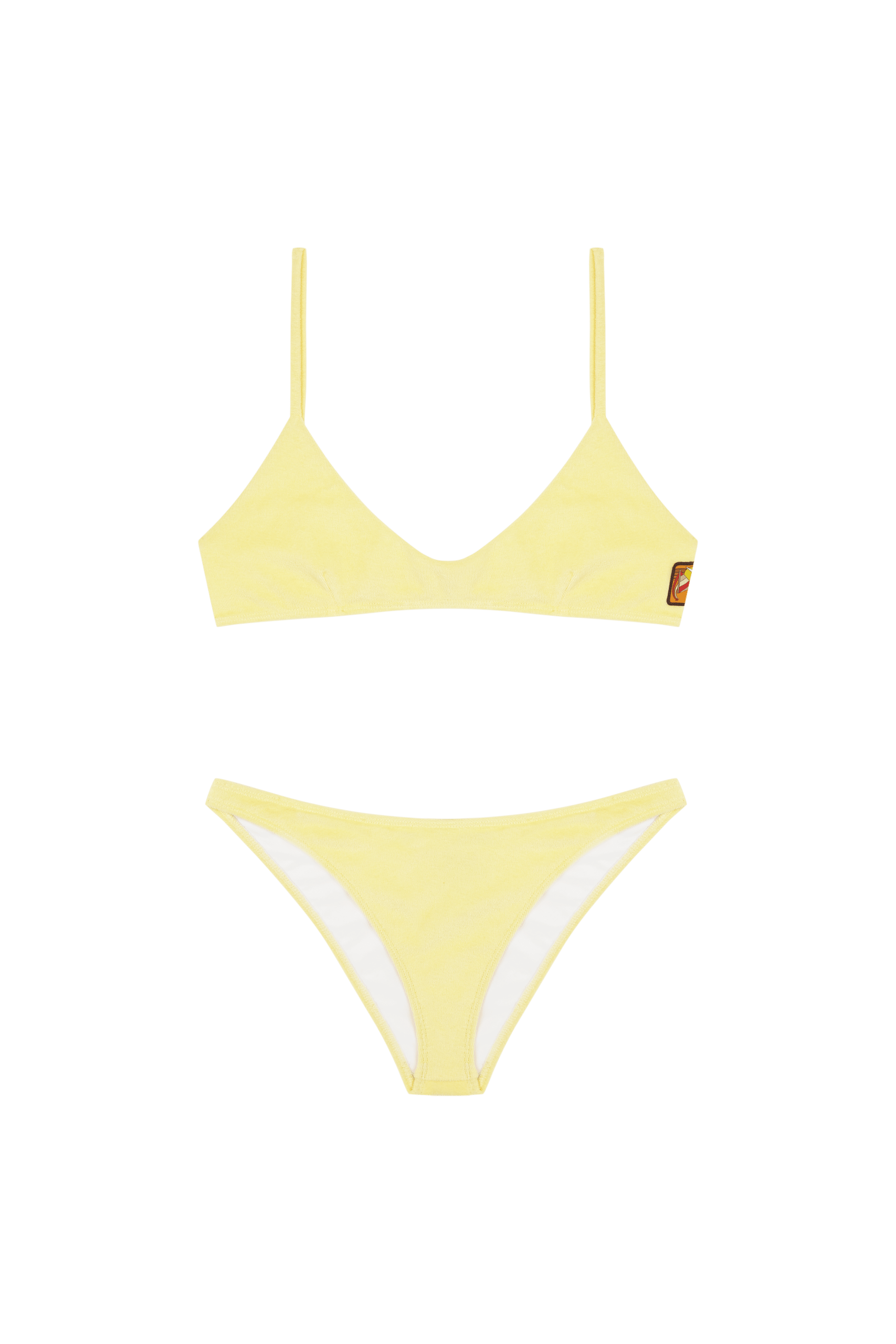 Tamariu – Bikini triangle éponge coton jaune – SOLOR - Baume Shop