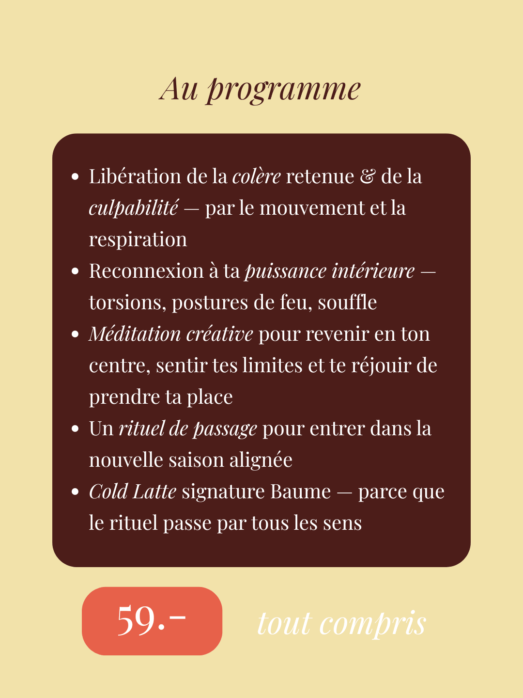 Yoga & Latte - Solstice d'été - Rituel de passage - Baume Shop